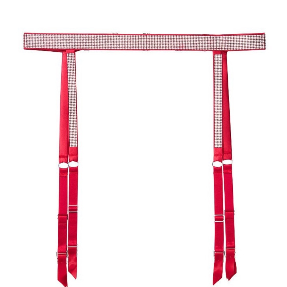 Victoria’s Secret red shine strap garter belt